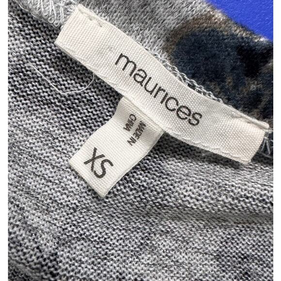 Maurices XS Black Grey Long Sleeve Tunic Top Polyester Spandex - Picture 3 of 8